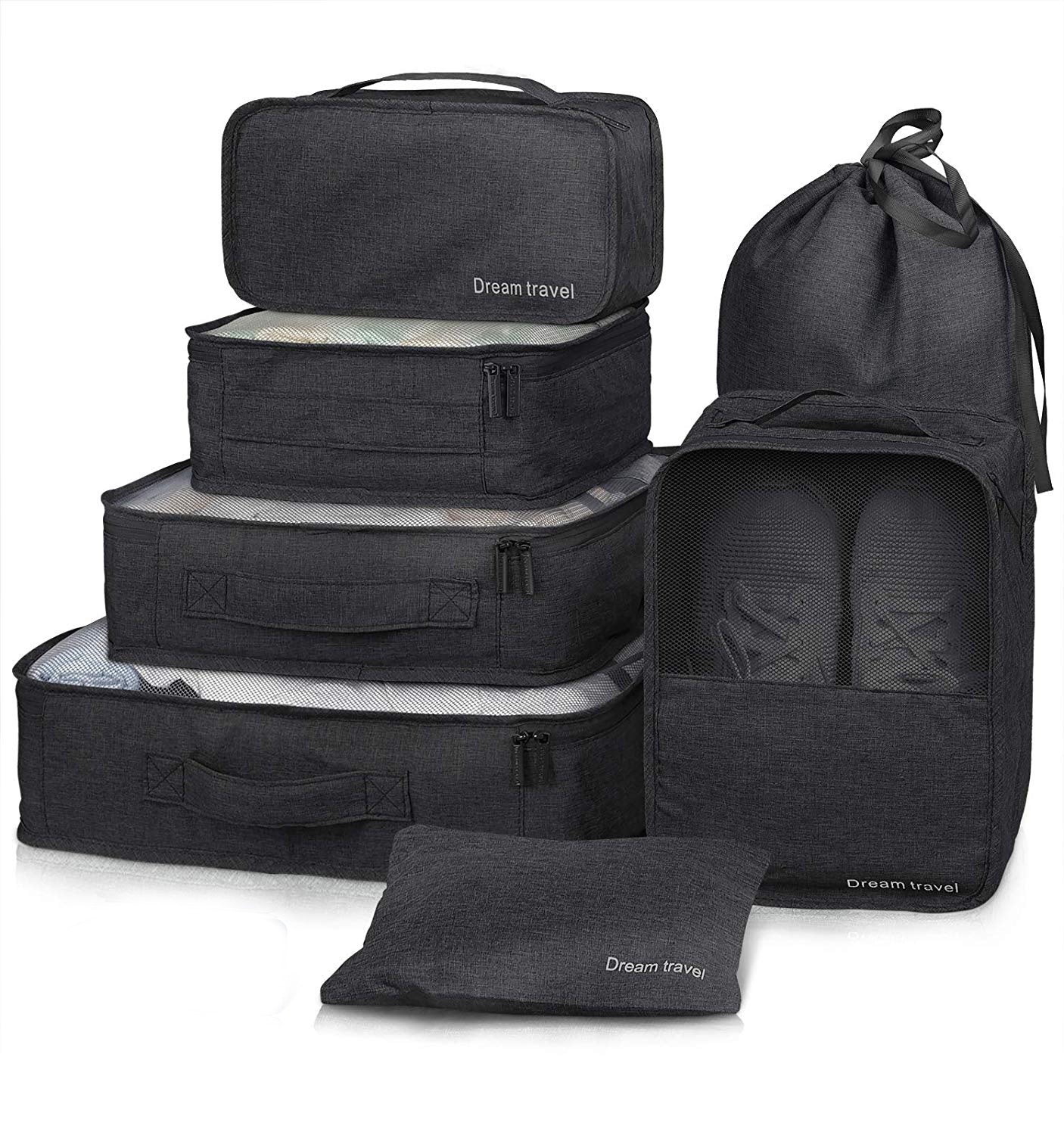 TravelMate: 7-Piece Packing Cube Set for Organized Adventures