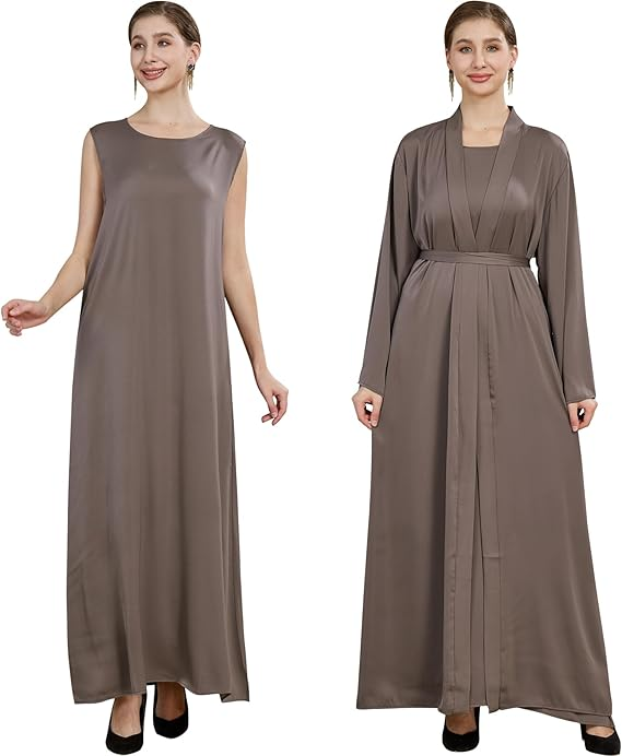 Khalat Women’s Muslim Abaya Dress 3-Piece Set