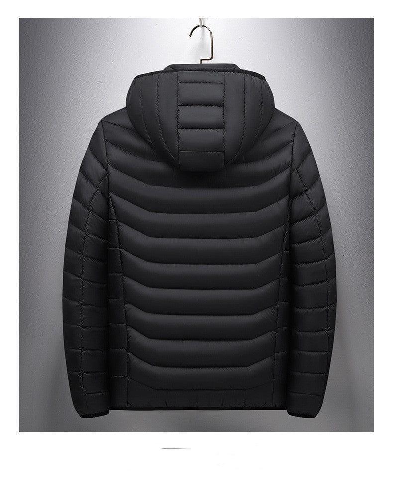 Men's 9-Zone Heated Jacket | Electric Heating, Insulated Hood, Windproof Coat.
