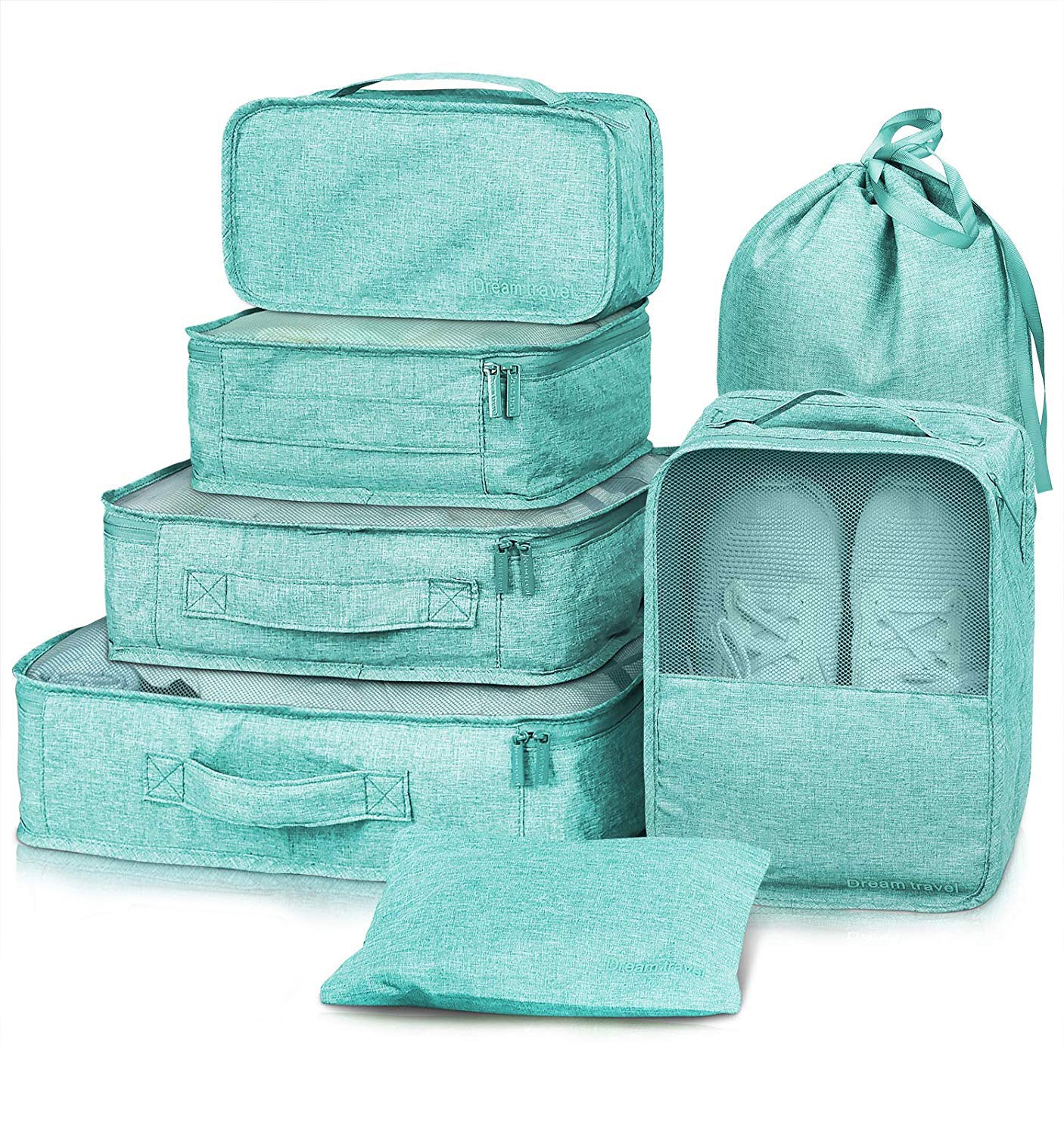 TravelMate: 7-Piece Packing Cube Set for Organized Adventures
