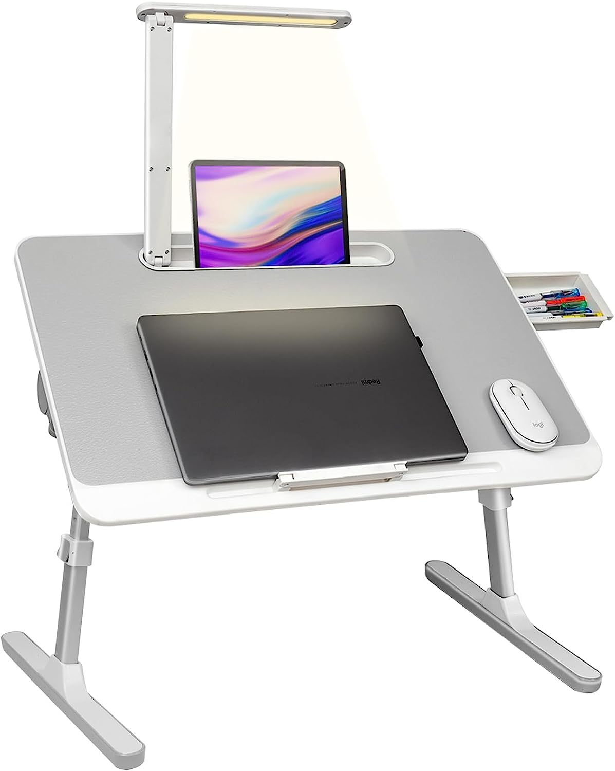 ComfyDesk Pro: Lap Desk with LED Light & Drawer - Your Portable Workstation Anywhere