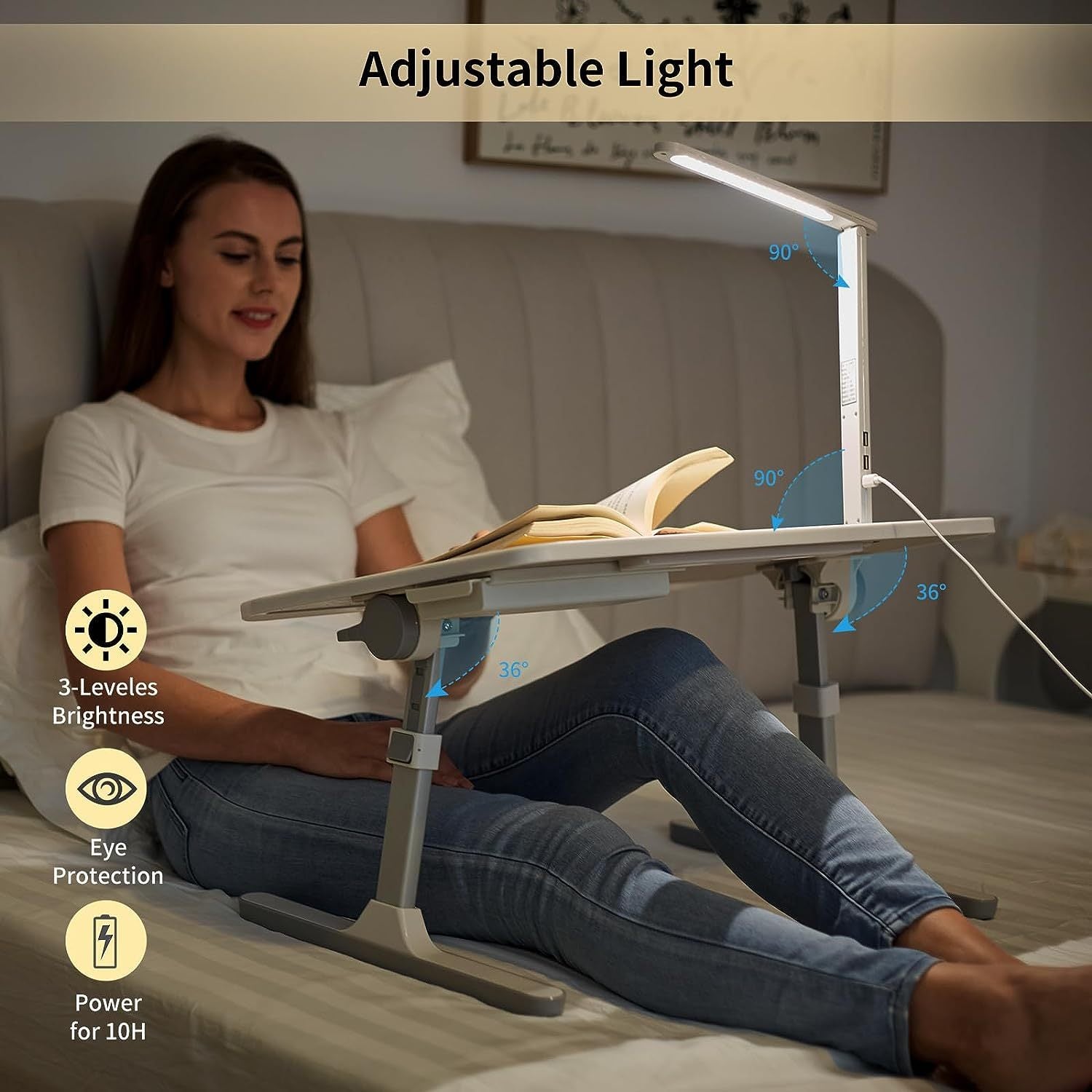 ComfyDesk Pro: Lap Desk with LED Light & Drawer - Your Portable Workstation Anywhere
