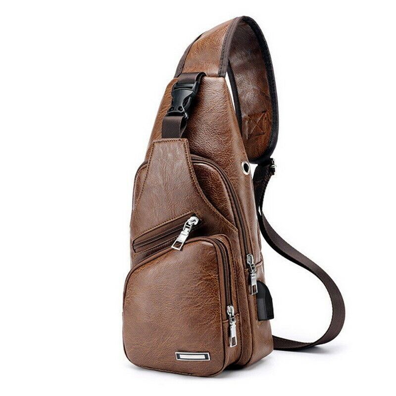 UrbanExplorer: Men's PU Chest Bag - Stylish Shoulder Sling for Travel & Sport