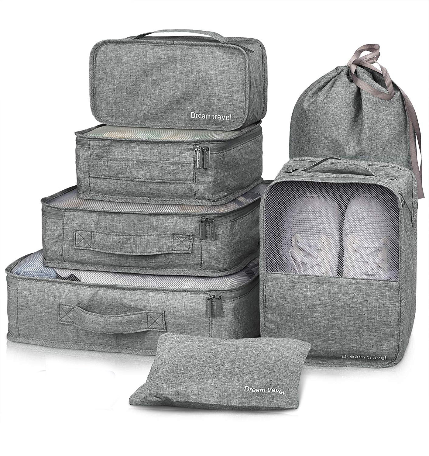 TravelMate: 7-Piece Packing Cube Set for Organized Adventures