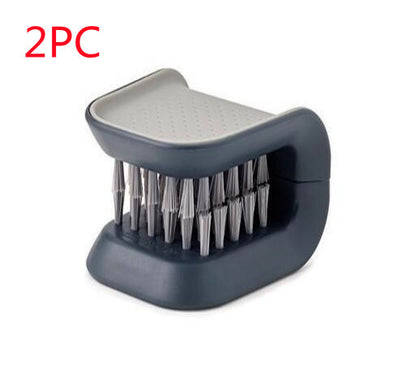 U-Shaped Knife & Cutlery Cleaning Brush - Bristle Scrub for Home Kitchen