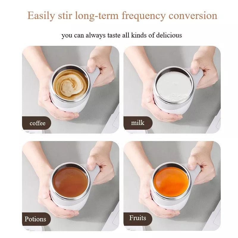 Self-Stirring Mug: Rechargeable Automatic Coffee & Milkshake Cup – Magnetic Rotating Magic!