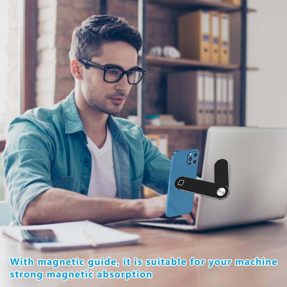 Adjustable Magnetic Laptop Side Mount Clip - Foldable Aluminium Dual Screen Holder for Phones and Tablets