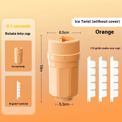 Ice Cube Maker & Dispenser: Twisting Ice Tray with Rotating Release & Cover for Easy Freezer Storage