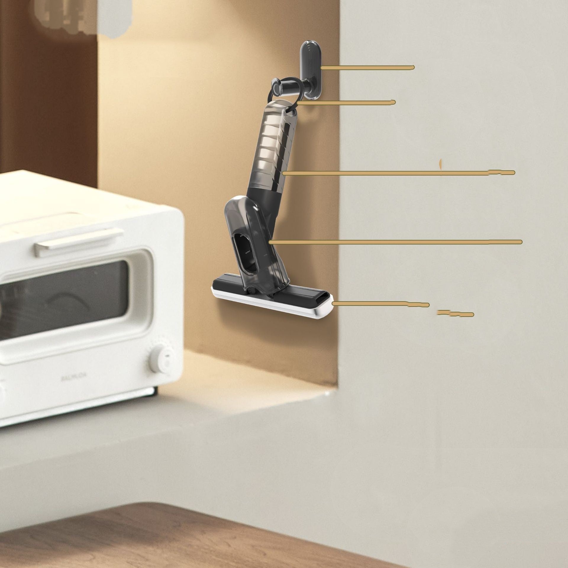 Compact Hand-Free Desktop Mop - Efficient and Easy Cleaning