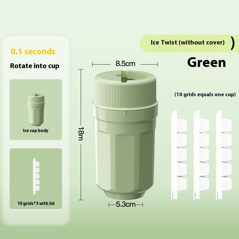 Ice Cube Maker & Dispenser: Twisting Ice Tray with Rotating Release & Cover for Easy Freezer Storage