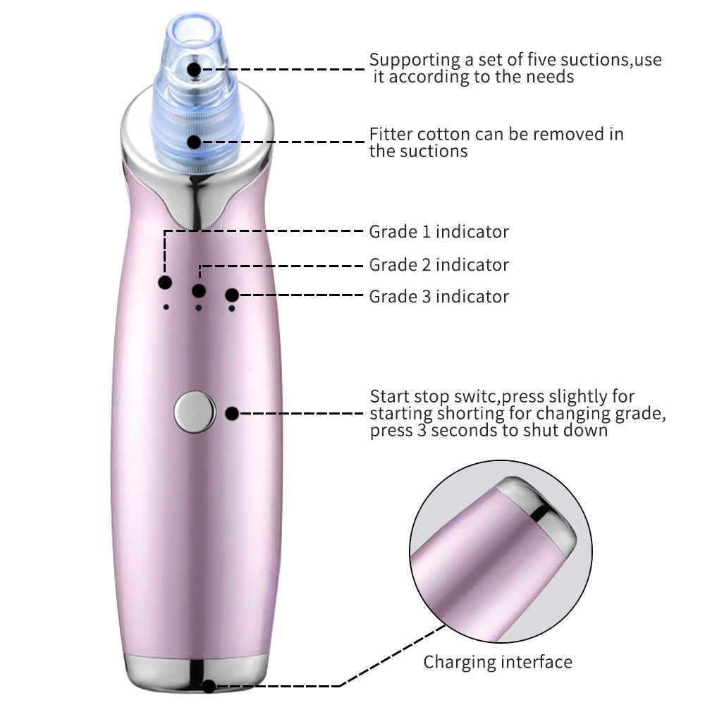 DiamondGlow: Electric Blackhead Remover & Pore Vacuum Suction - Reveal Radiant Skin