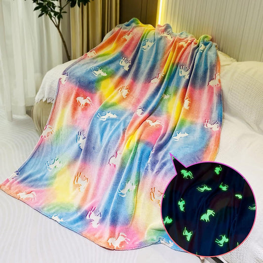 GlowMagic Kids' Glow-in-the-Dark Throw Blanket: Cozy Illumination for Magical Dreams