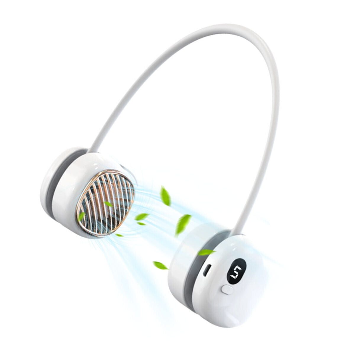 Neck Breeze Pro: Portable 5-Speed Wearable Personal Fan for Cool Comfort Anywhere