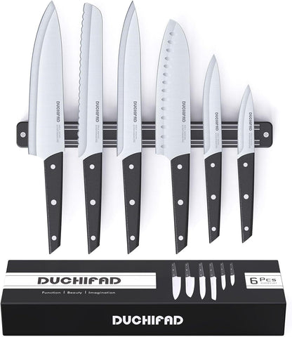 Magnetica: 6-Piece Knife Set with Sleek Magnetic Knife Strip - Organize Your Kitchen in Style