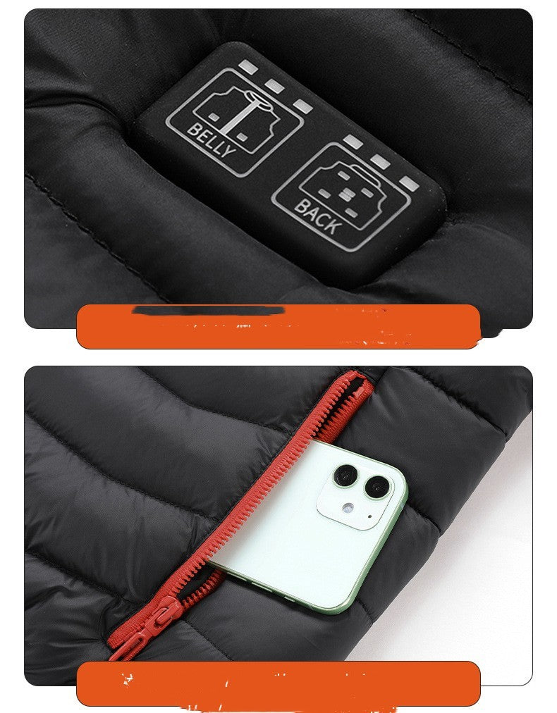 Men's 9-Zone Heated Jacket | Electric Heating, Insulated Hood, Windproof Coat.