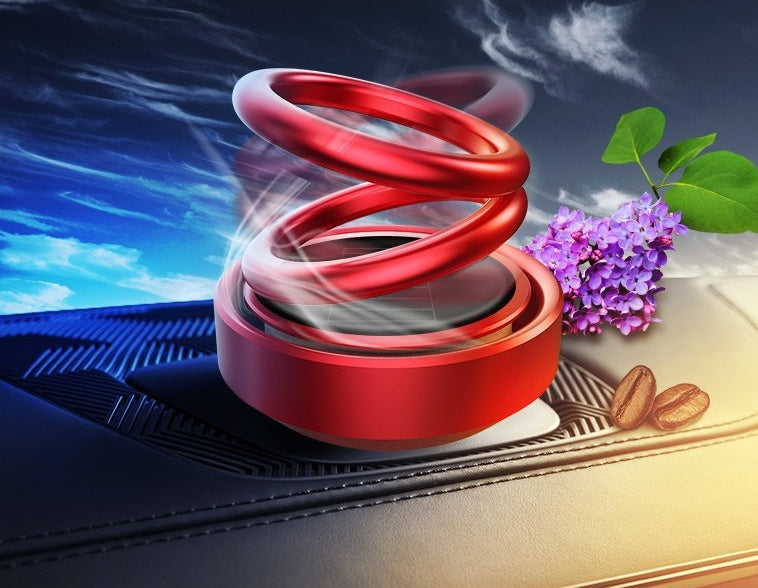 SunSpin Auto Aroma: Solar-Powered Car Air Freshener with Rotating Fragrance Seat