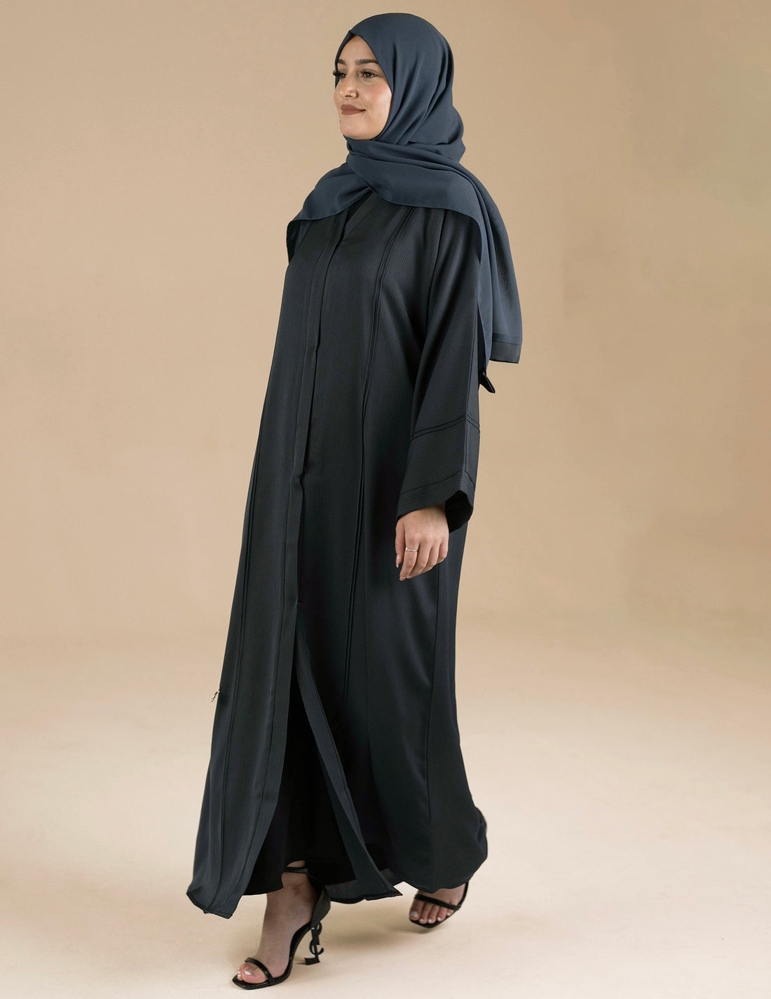 Essential Open Abaya - Imaan Grey