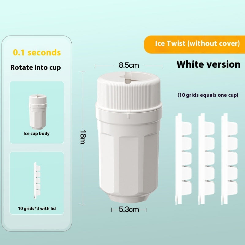 Ice Cube Maker & Dispenser: Twisting Ice Tray with Rotating Release & Cover for Easy Freezer Storage