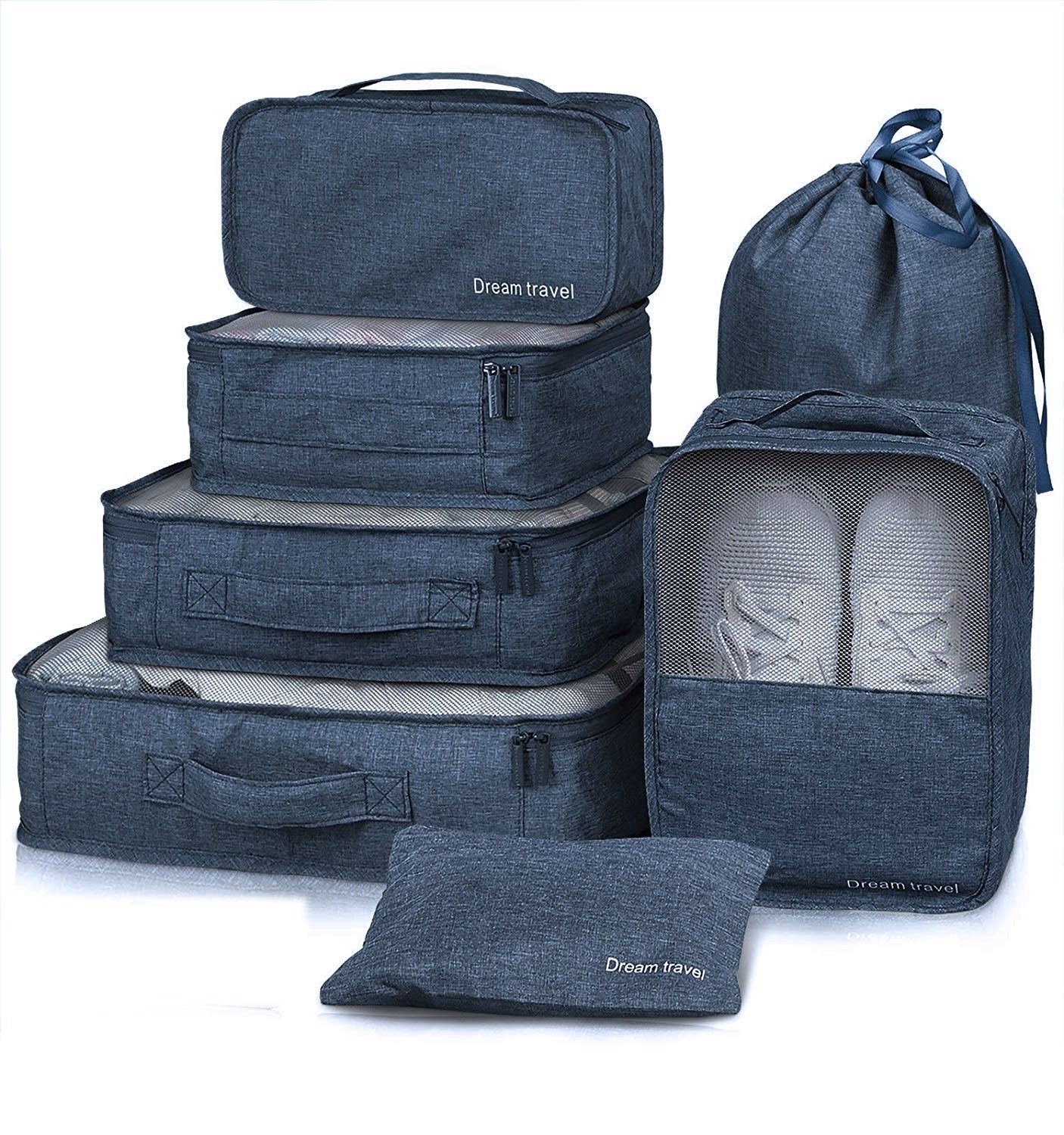 TravelMate: 7-Piece Packing Cube Set for Organized Adventures