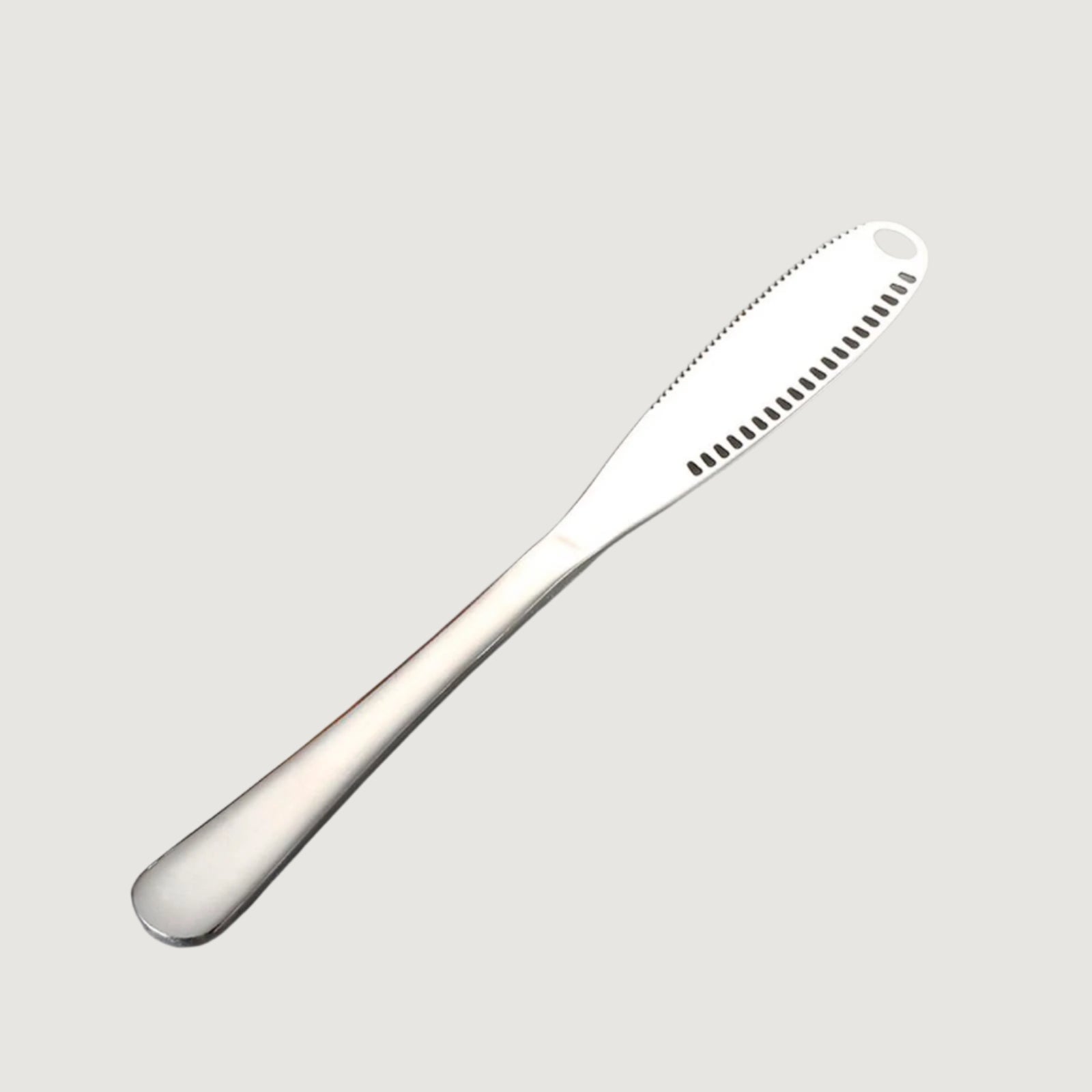 3-in-1 Stainless Steel Butter Spreader & Curler Knife | Serrated Edge & Holes | Cheese Knife & Kitchen Gadget
