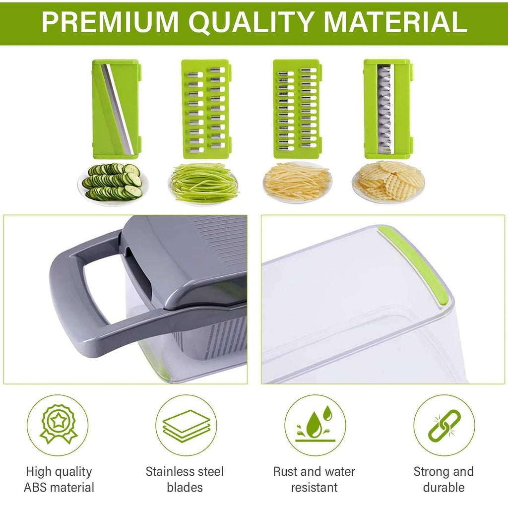 12-in-1 Manual Vegetable Chopper & Slicer - Ultimate Kitchen Gadget for Easy Food Prep