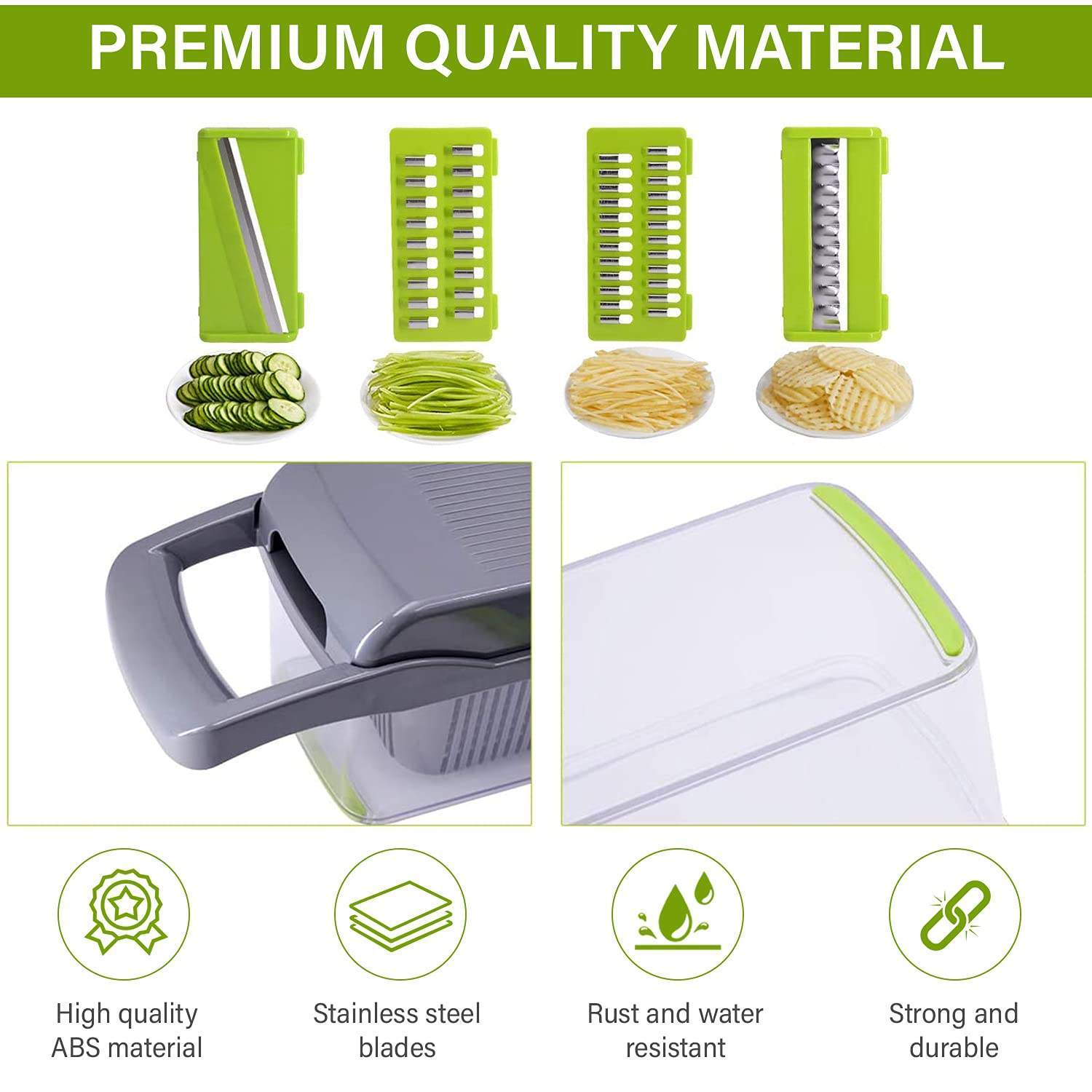 12-in-1 Manual Vegetable Chopper & Slicer - Ultimate Kitchen Gadget for Easy Food Prep