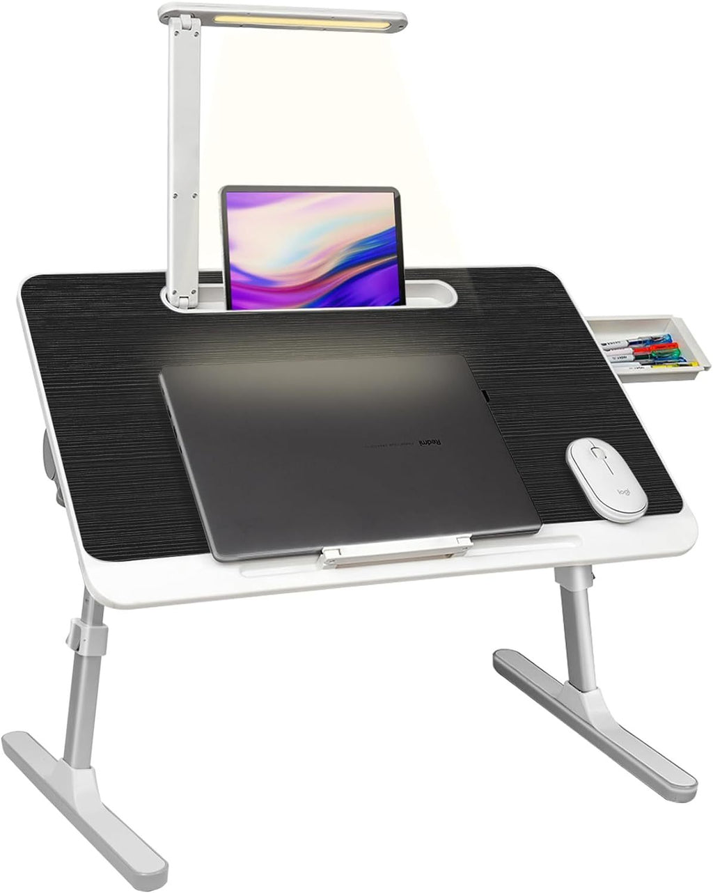 ComfyDesk Pro: Lap Desk with LED Light & Drawer - Your Portable Workstation Anywhere