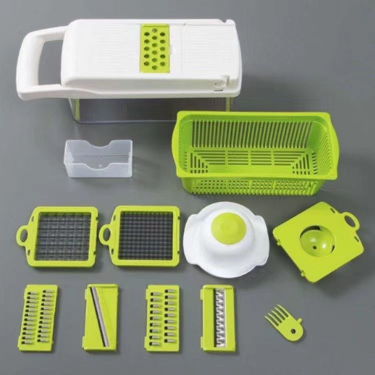 12-in-1 Manual Vegetable Chopper & Slicer - Ultimate Kitchen Gadget for Easy Food Prep