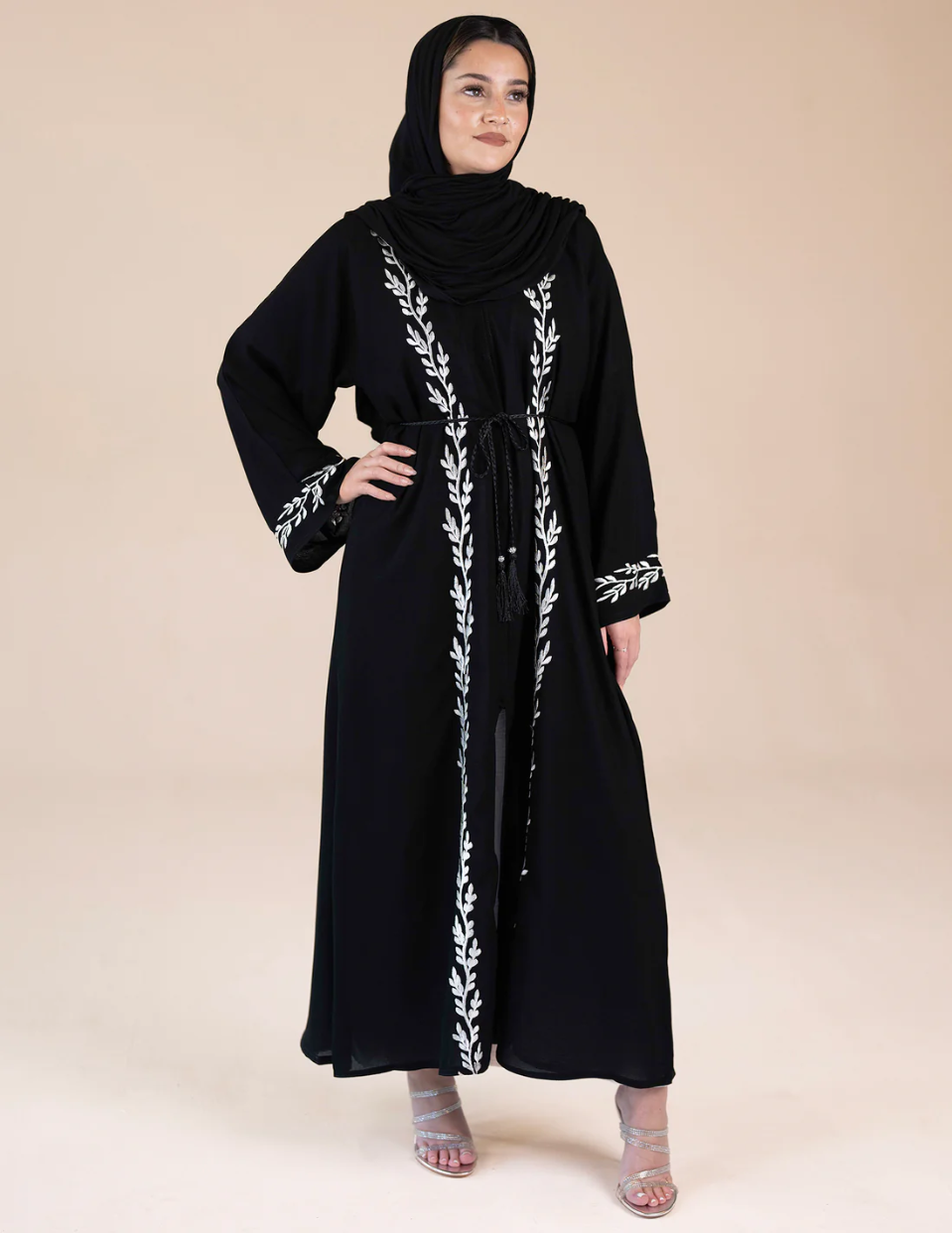 Hania Black Embroidered Abaya