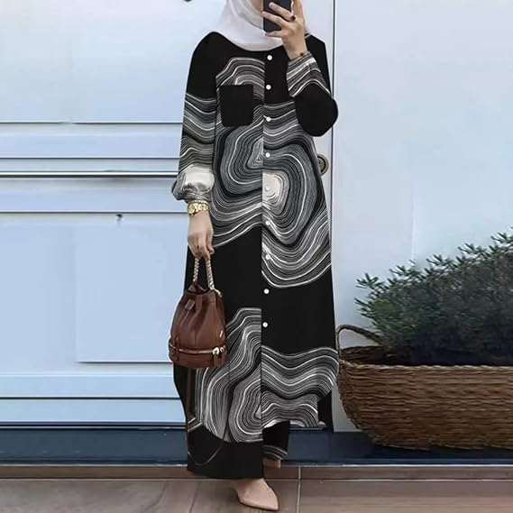 Women’s Muslim 2-Piece Set – Leg Pants Abaya Outfit