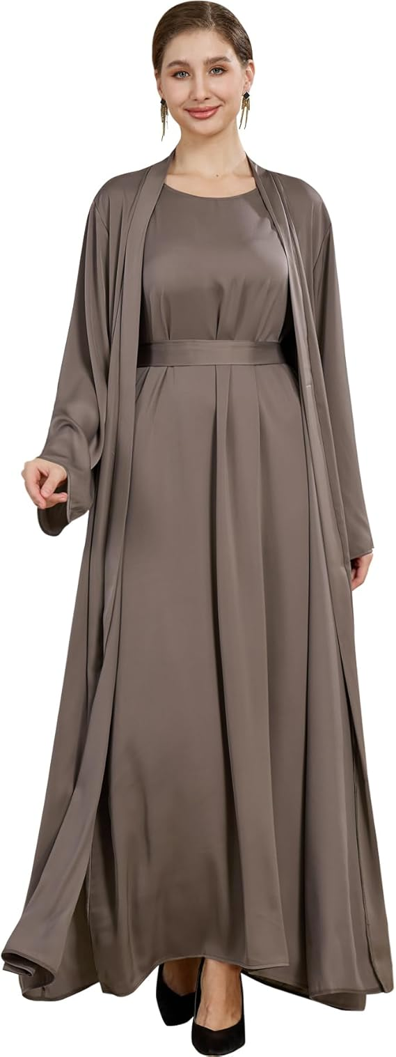Khalat Women’s Muslim Abaya Dress 3-Piece Set