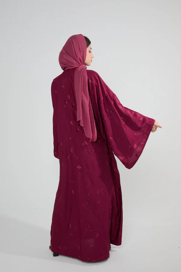 Ruby Noor Embroidered Open Abaya
