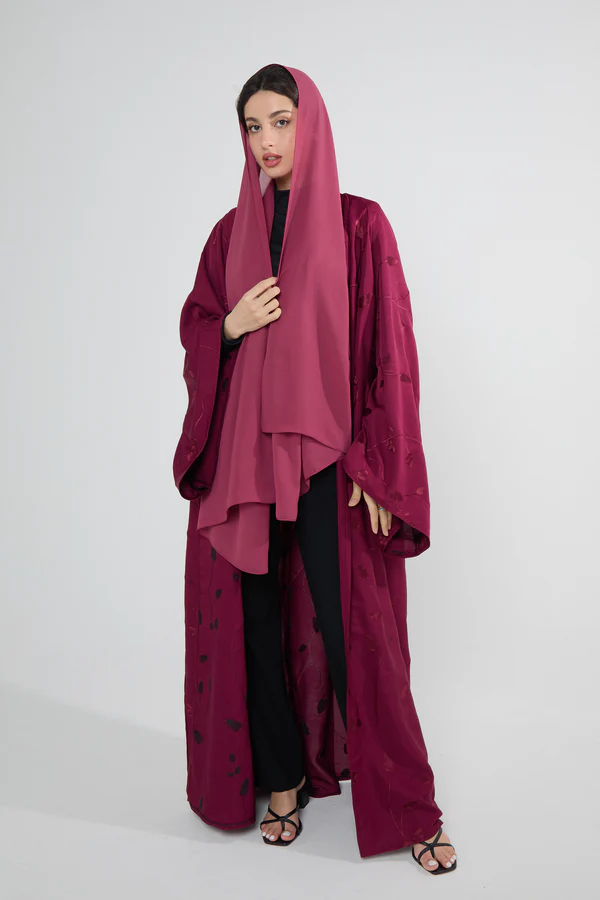 Ruby Noor Embroidered Open Abaya