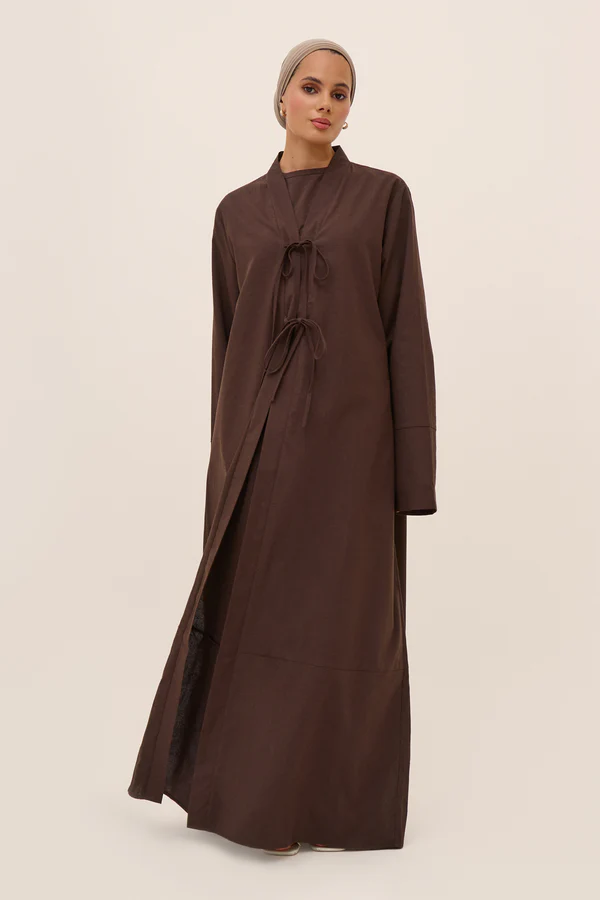 Linen Open Abaya