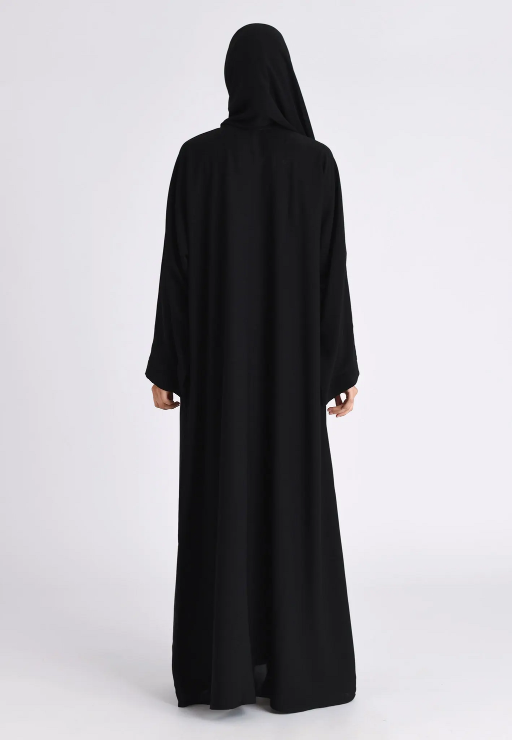 Plain Black Open Abaya (Premium)