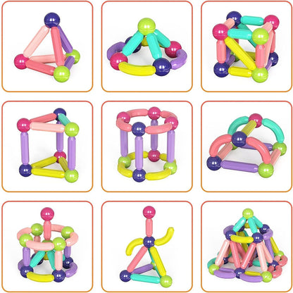 Magnetix Marvels: 128-Piece STEM Magnetic Building Blocks Set for Creative Kids!